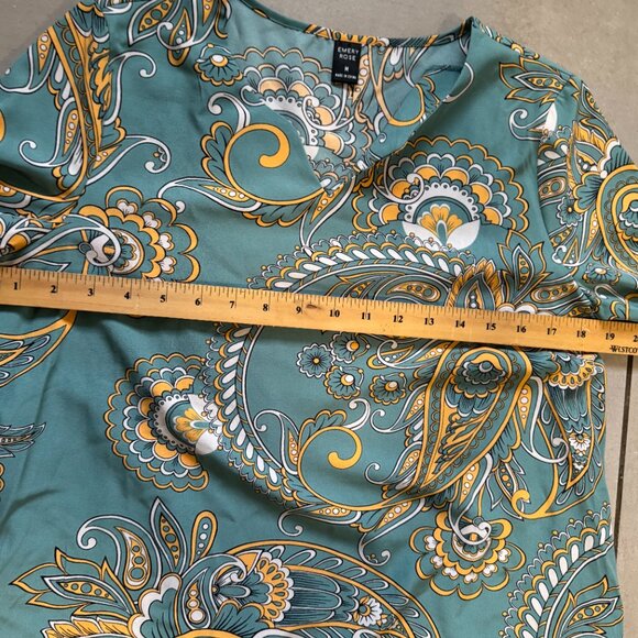 EMERY ROSE Paisley Print Notched Neck Tunic Dress Size M - Picture 4 of 6